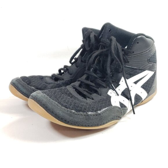 Asics Mens Size 8 Matflex 6 Wrestling Shoes Black/White Lightweight & Durable - Picture 2 of 9